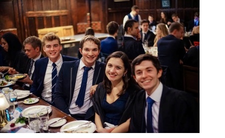 Students at the formal dinner prior to the Christ's College May Ball 2016