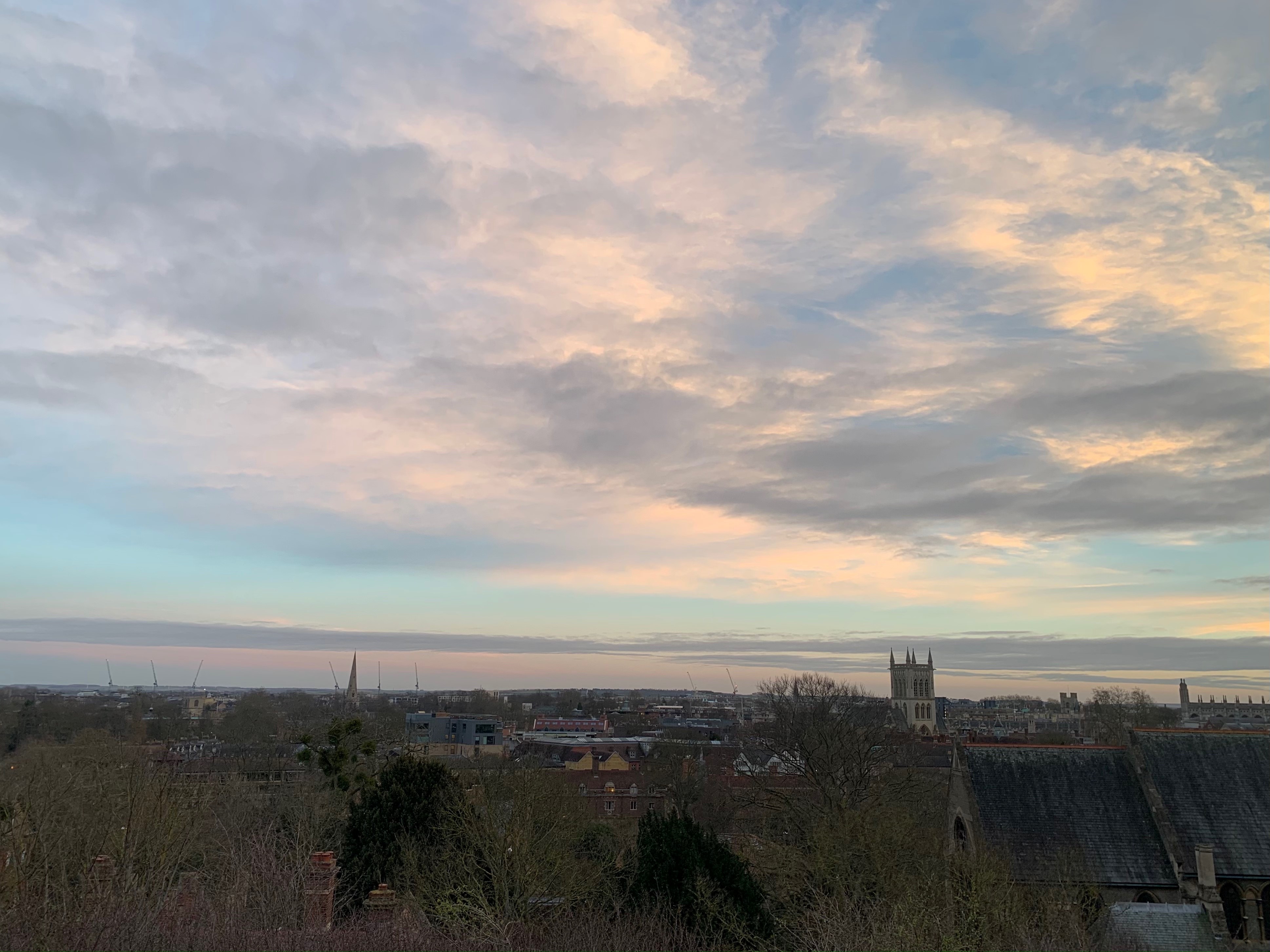 View from Castle Mount at sunset, very flat.