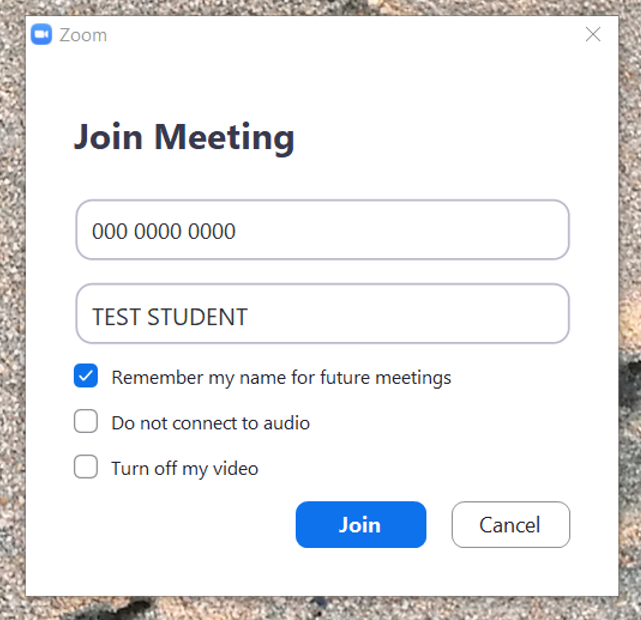 Join Zoom meeting