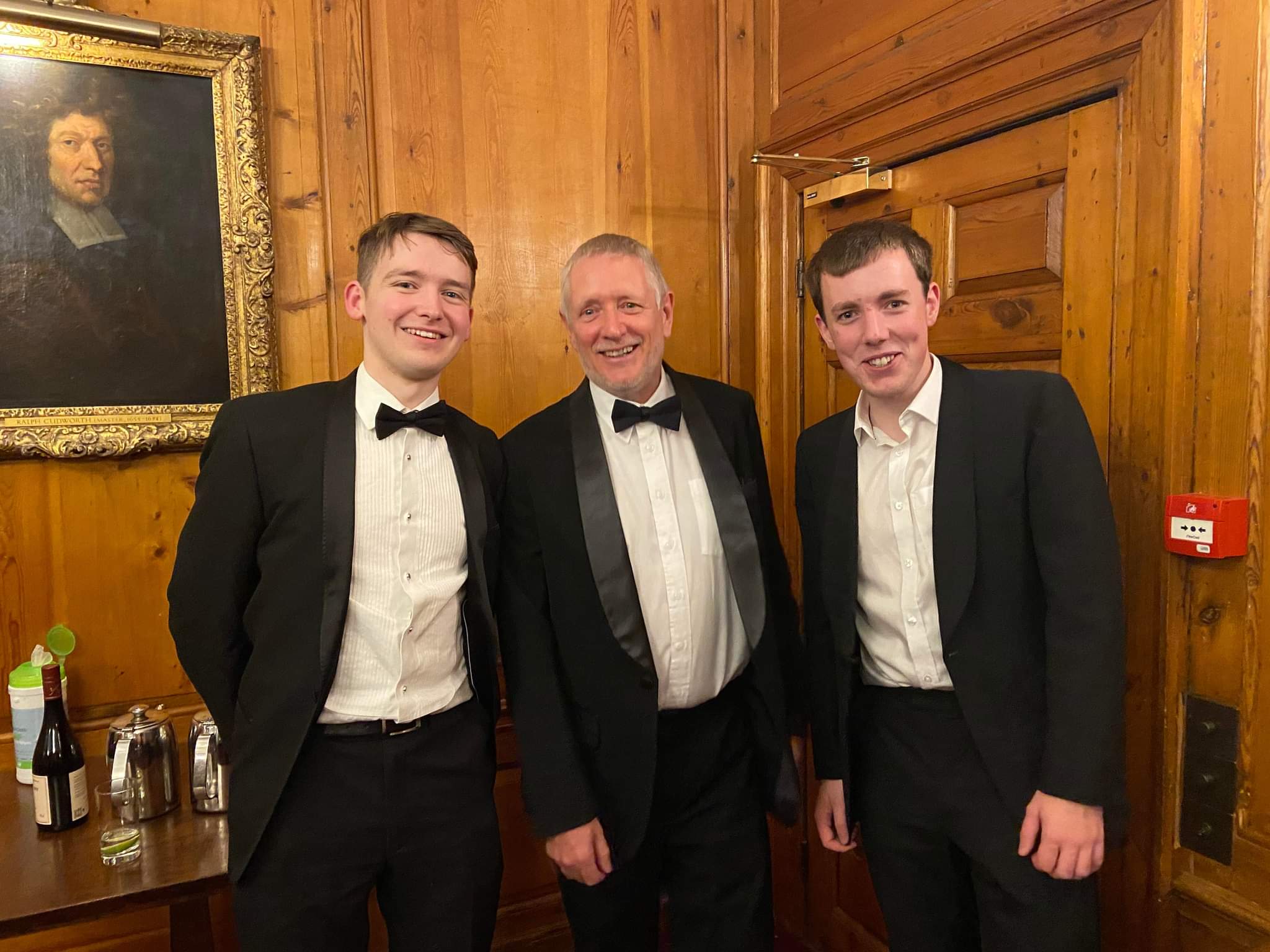 Organ scholars Tom Burrows (r) and James Tett (l) with Director of Music, Professor David Rowland (c)
