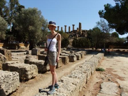 Dr Carrie Vout on site in Sicily