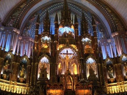 An exceptionally gaudy cathedral in Montreal