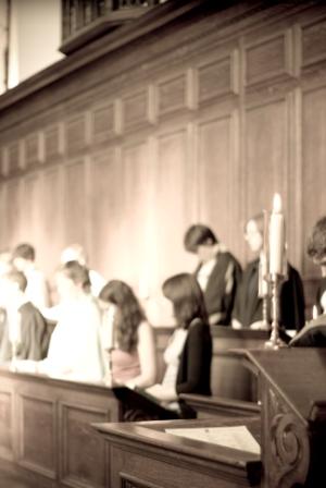 praying during Evensong