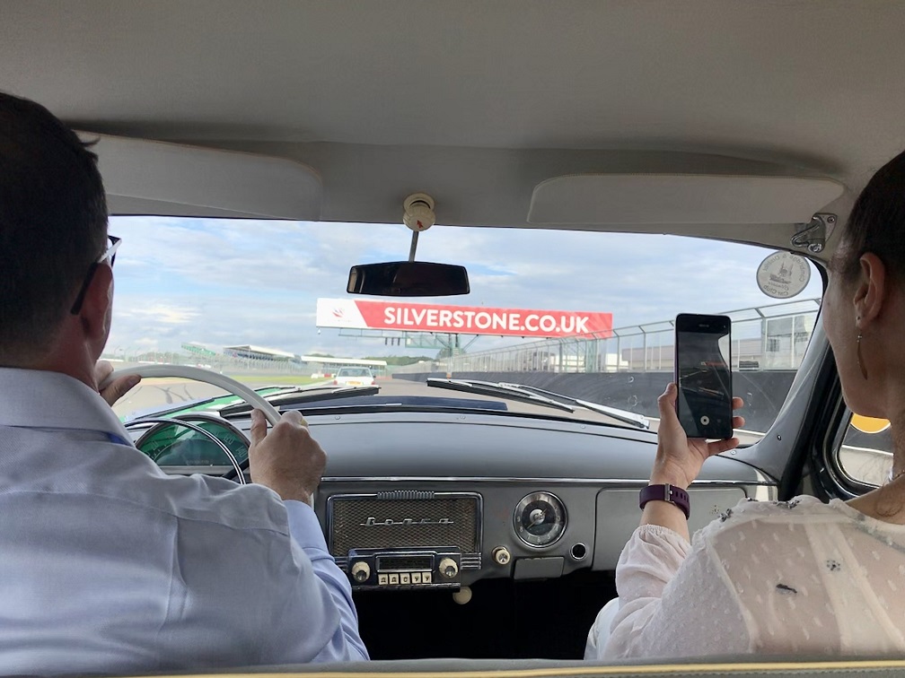 View from car of Silverstone circuit