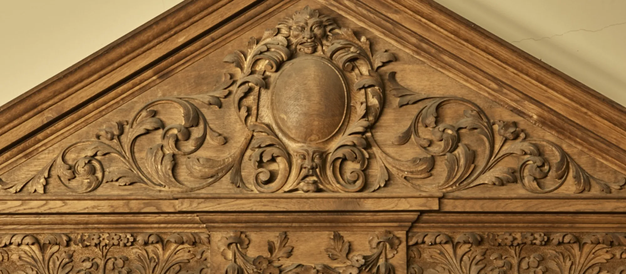 Wooden carving over the door in the Old Library