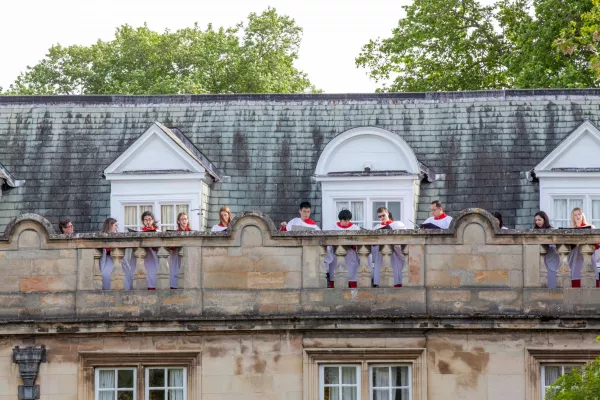 Close up of Choir on Fellows' Building