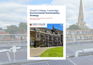 Cover of Sustainability Strategy superimposed on solar panels
