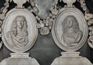 Detail of portraits on Finch and Baines monument