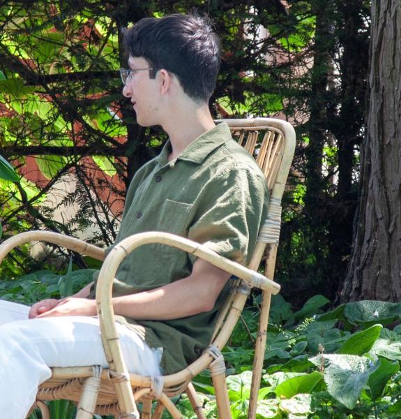 Students talking on chairs