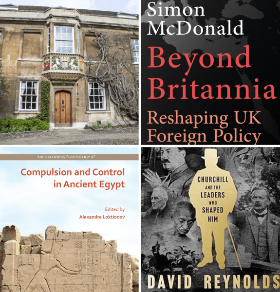 Three book covers and the Master's Lodge