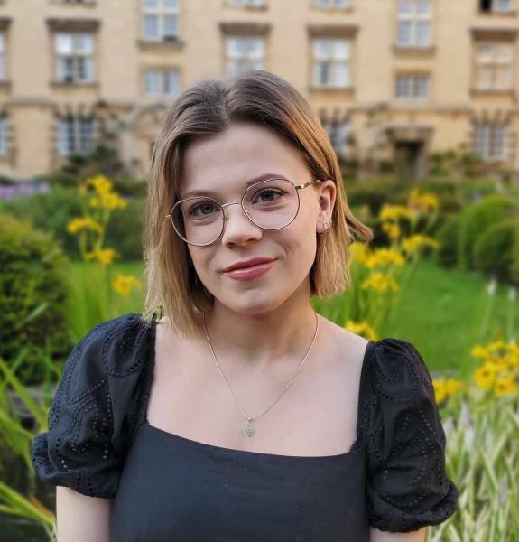 Headshot against garden background