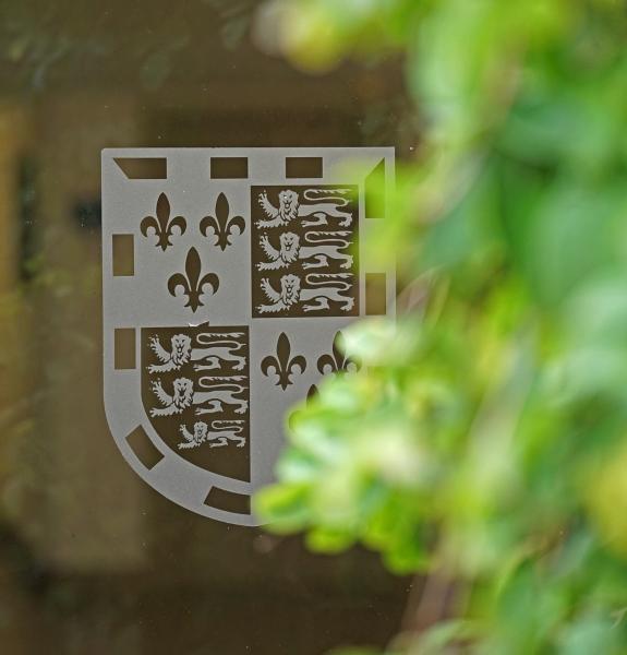 Christ's crest on a window 