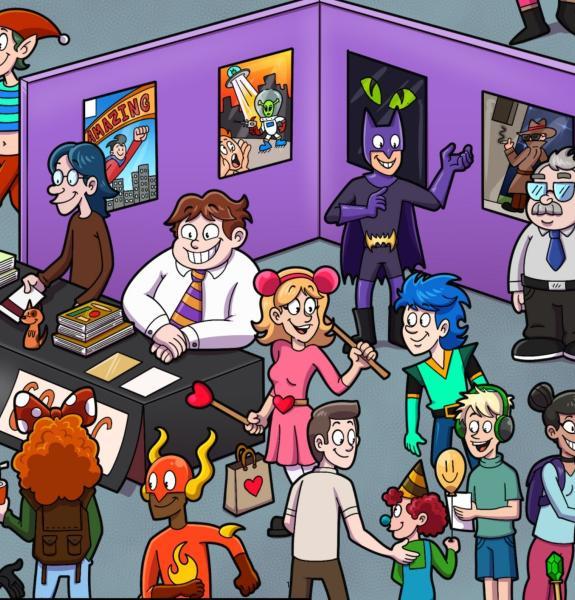 Carton image of comic festival