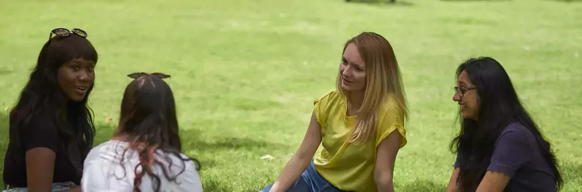 Students in the garden