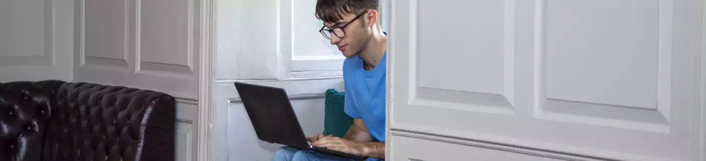using a laptop