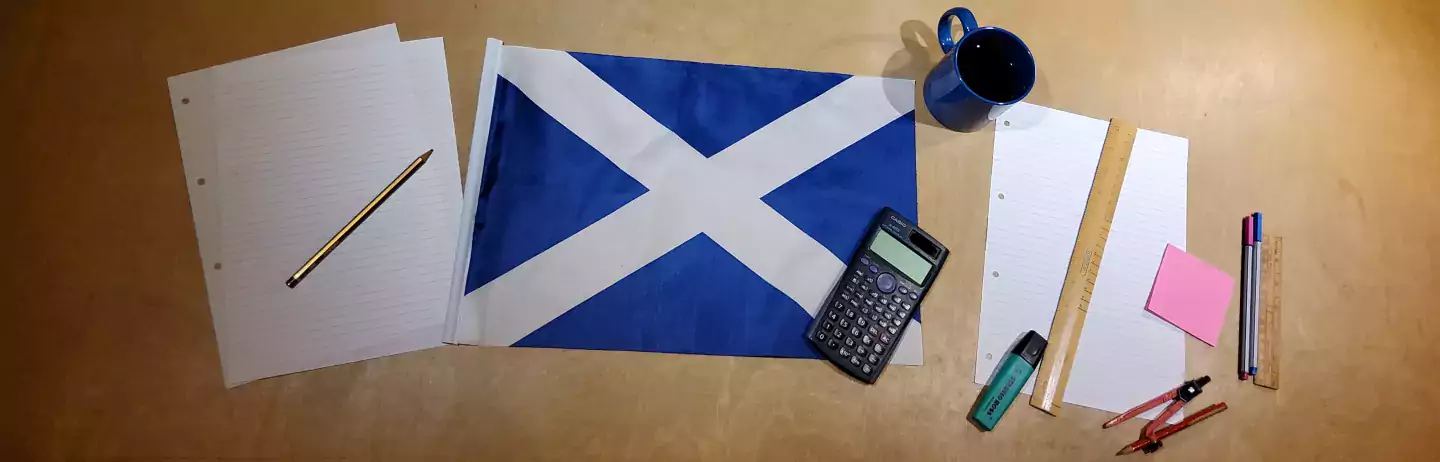 flag and calculator