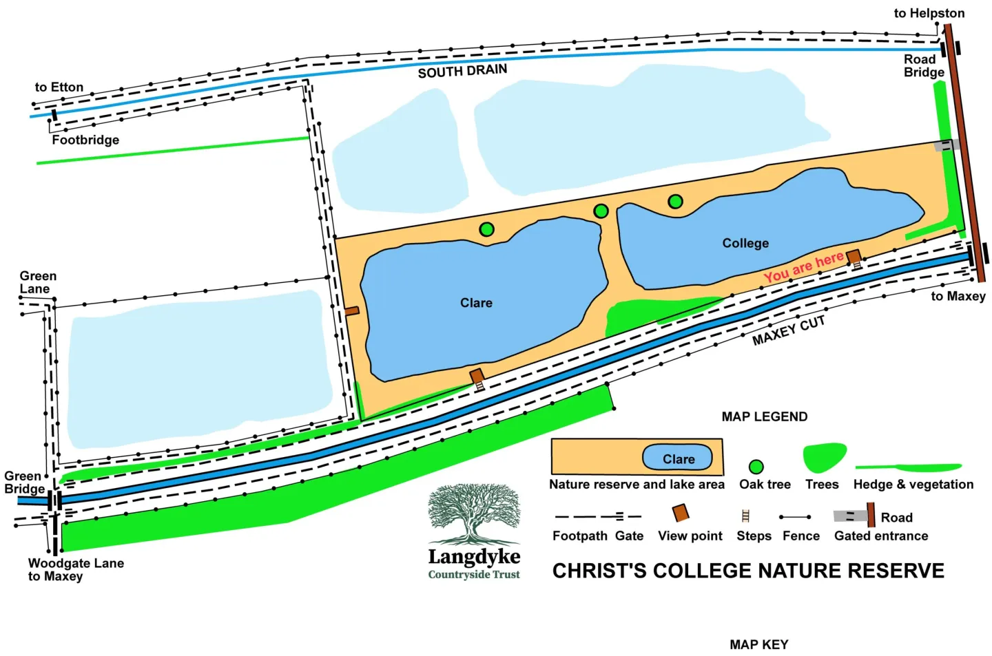 Map of Christ's College Nature Reserve