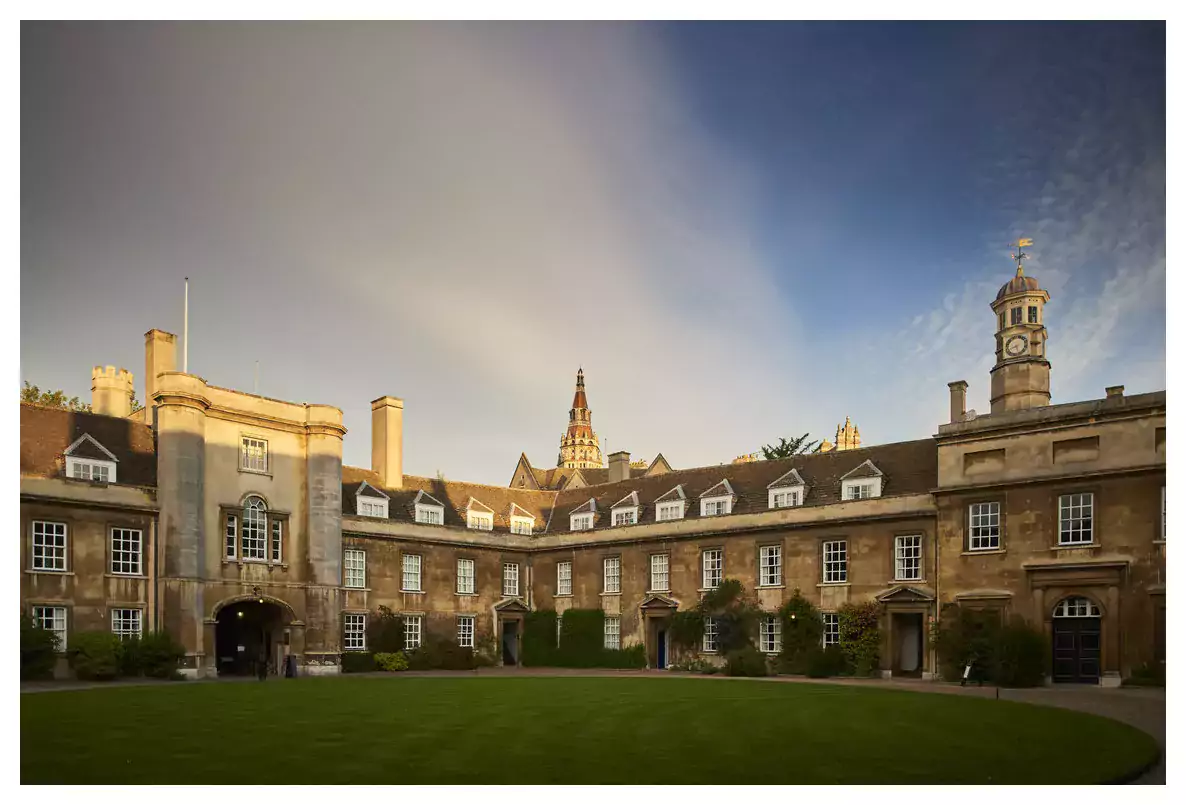 First Court with circular lawn, Christ's College, Cambridge