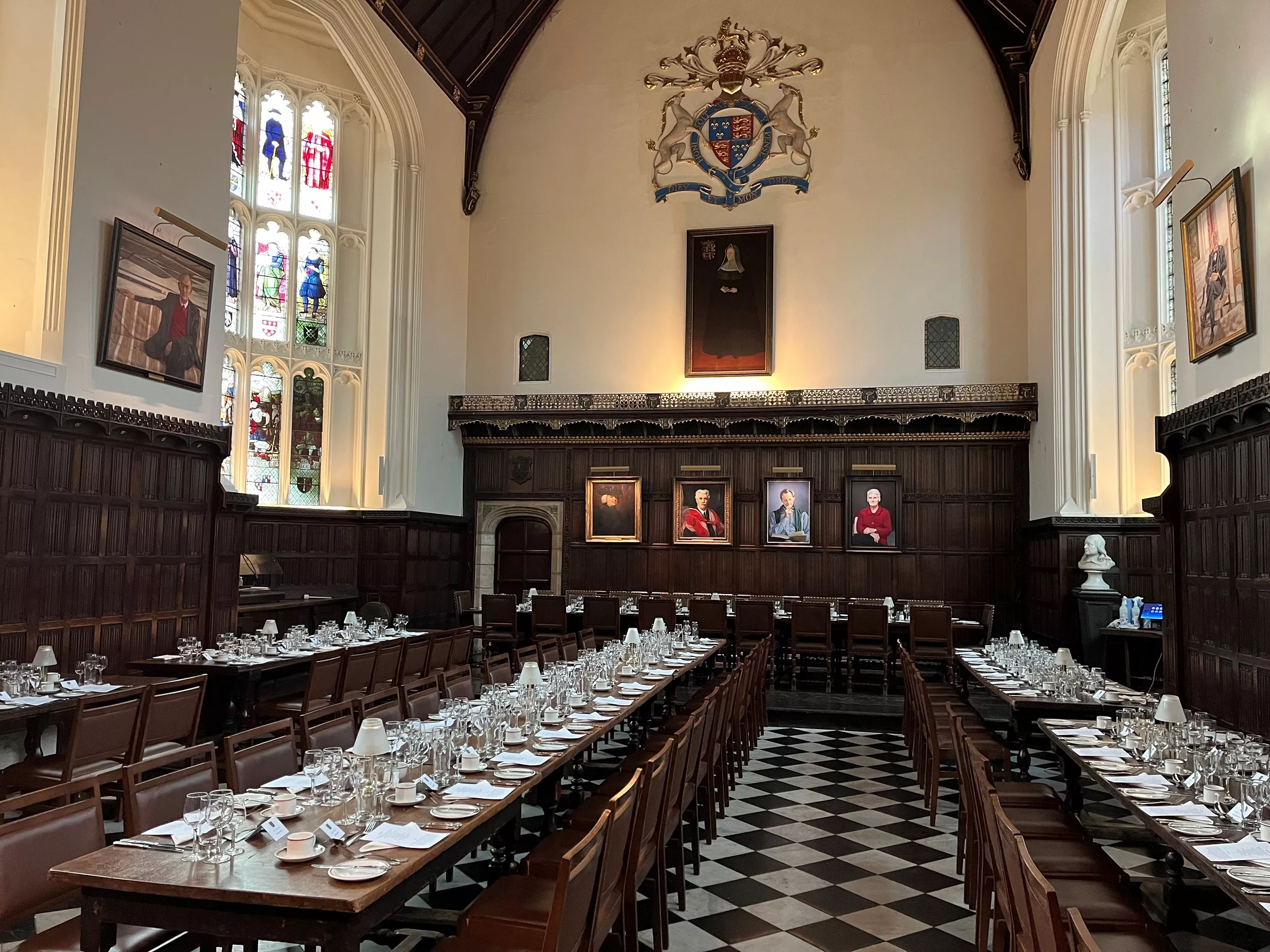 Formal Hall laid out for dinner 