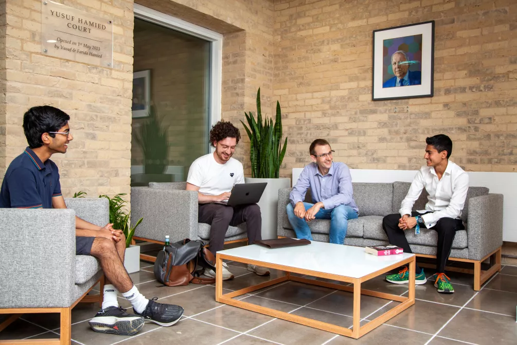 Group seated around a coffee table