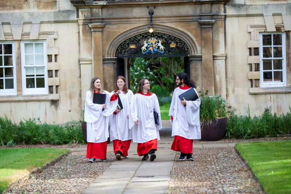 Choir members in Second Court