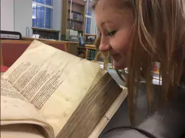 Esme with Book